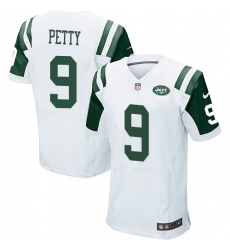 Men's Nike New York Jets #9 Bryce Petty Elite White NFL Jersey