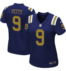 Women's Nike New York Jets #9 Bryce Petty Game Navy Blue Alternate NFL Jersey
