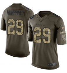 Men's Nike Baltimore Ravens #29 Marlon Humphrey Elite Green Salute to Service NFL Jersey
