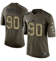 Men's Nike Carolina Panthers #90 Julius Peppers Elite Green Salute to Service NFL Jersey