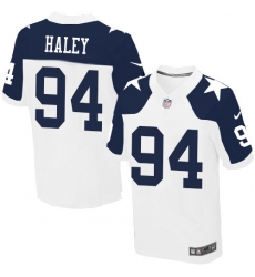 Men's Nike Dallas Cowboys #94 Charles Haley Elite White Throwback Alternate NFL Jersey