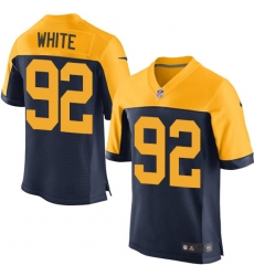 Men's Nike Green Bay Packers #92 Reggie White Elite Navy Blue Alternate NFL Jersey