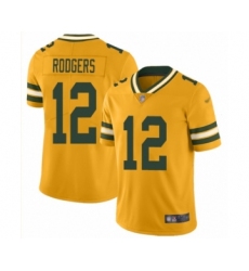 Men's Green Bay Packers #12 Aaron Rodgers Limited Gold Inverted Legend Football Jersey