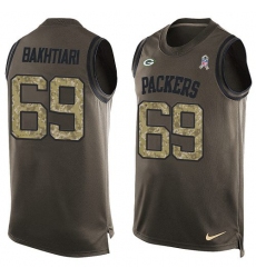 Men's Nike Green Bay Packers #69 David Bakhtiari Limited Green Salute to Service Tank Top NFL Jersey