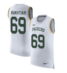 Men's Nike Green Bay Packers #69 David Bakhtiari Limited White Rush Player Name & Number Tank Top NFL Jersey