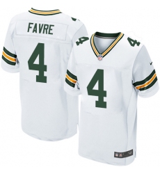 Men's Nike Green Bay Packers #4 Brett Favre Elite White NFL Jersey