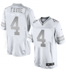 Men's Nike Green Bay Packers #4 Brett Favre Limited White Platinum NFL Jersey