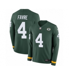 Youth Nike Green Bay Packers #4 Brett Favre Limited Green Therma Long Sleeve NFL Jersey