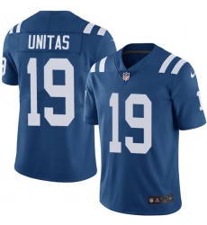 Men's Nike Indianapolis Colts #19 Johnny Unitas Royal Blue Team Color Vapor Untouchable Limited Player NFL Jersey