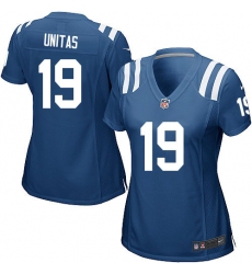 Women's Nike Indianapolis Colts #19 Johnny Unitas Game Royal Blue Team Color NFL Jersey