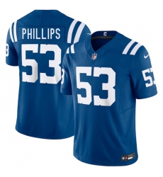 Men's Indianapolis Colts #53 Jacob Phillips Blue 2025 F.U.S.E. Vapor Limited Football Stitched Jersey