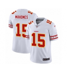 Men's Kansas City Chiefs #15 Patrick Mahomes II White Team Logo Fashion Limited Player Football Jersey