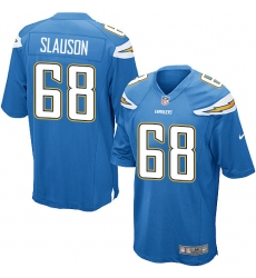 Men's Nike Los Angeles Chargers #68 Matt Slauson Game Electric Blue Alternate NFL Jersey