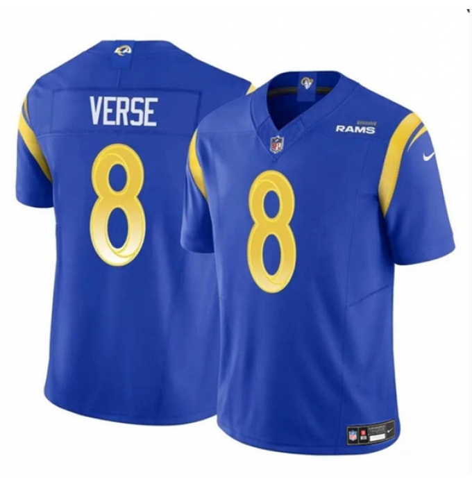 Men's Los Angeles Rams #8 Jared Verse Blue 2024 Draft F.U.S.E. Vapor Untouchable Football Stitched Jersey