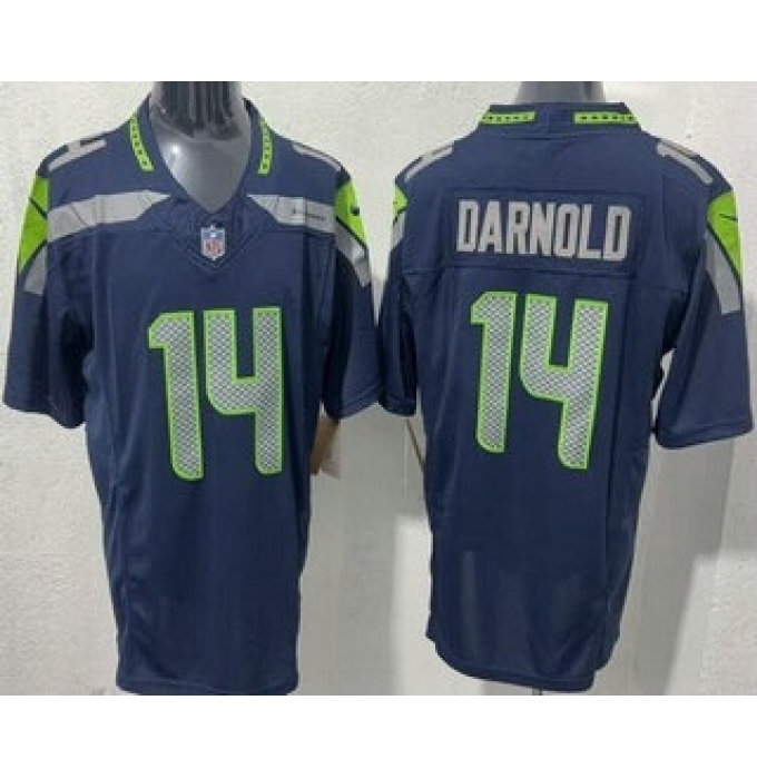 Men's Seattle Seahawks #14 Sam Darnold Limited Navy FUSE Vapor Jersey