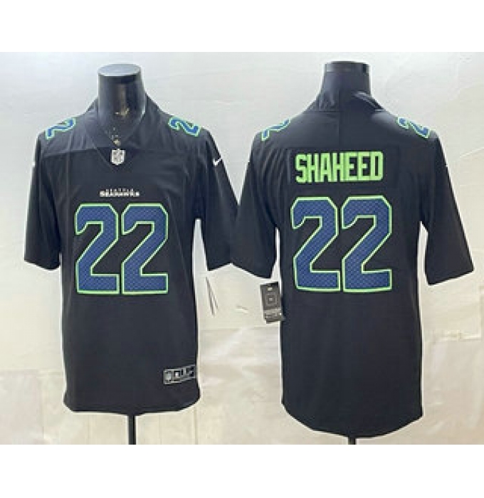 Men's Seattle Seahawks #22 Rashid Shaheed Limited Black Fashion Vapor Jersey