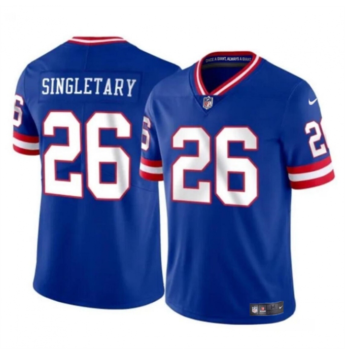 Men's New York Giants #26 Devin Singletary Royal Throwback Vapor Untouchable Limited Football Stitched Jersey
