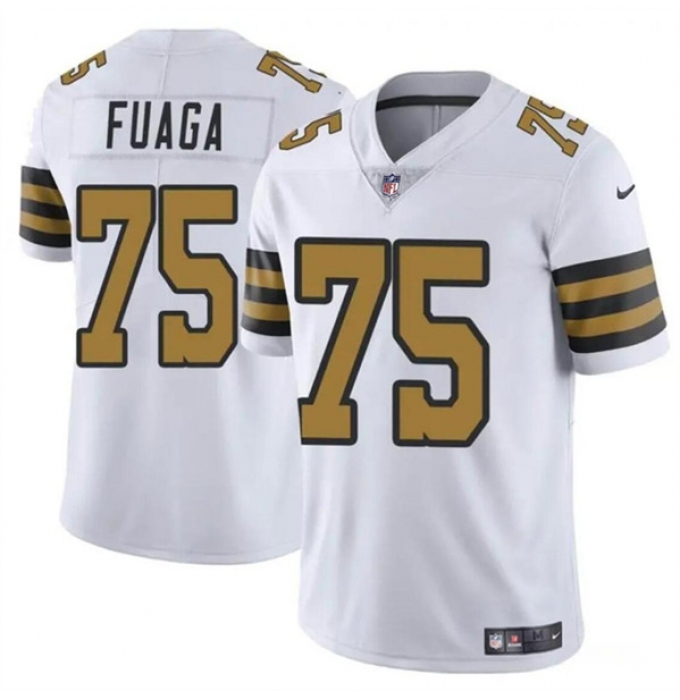 Men's New Orleans Saints #75 Taliese Fuaga White 2024 Draft Color Rush Limited Football Stitched Jersey