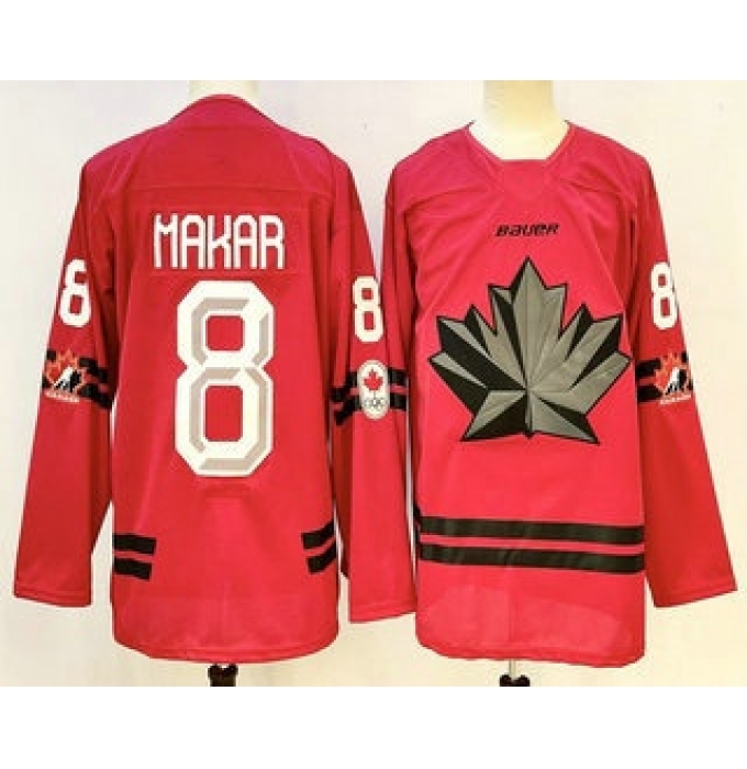 Men's Canada Hockey #8 Cale Makar Red Stitched Jersey