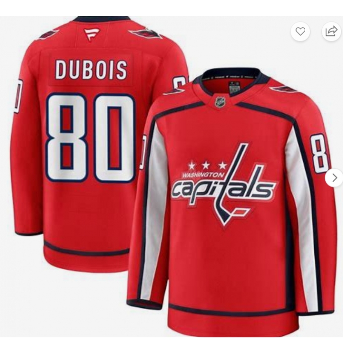 Men's Washington Capitals #80 Pierre-Luc Dubois Red 2024-25 Home Stitched Hockey Jersey