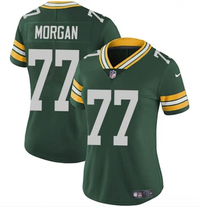 Women's Green Bay Packers #77 Jordan Morgan Green 2024 Draft Vapor Untouchable Limited Football Stitched Jersey(Run Small)