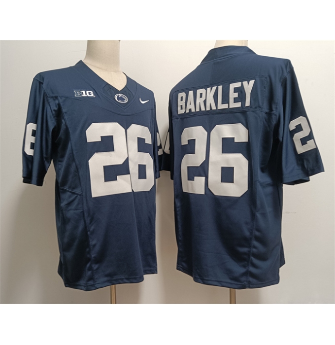 Men's Penn State Nittany Lions #26 Saquon Barkley Navy cStitched Jersey