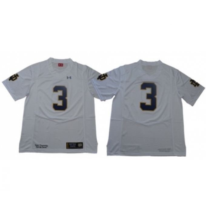 Fighting Irish #3 Joe Montana White Limited Stitched NCAA Jersey