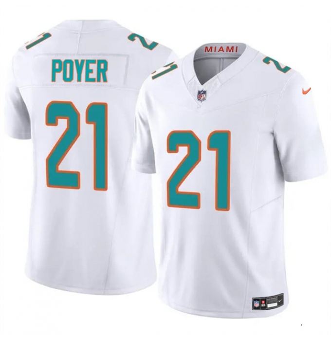 Men's Miami Dolphins #21 Jordan Poyer White 2024 F.U.S.E Vapor Limited Football Stitched Jersey