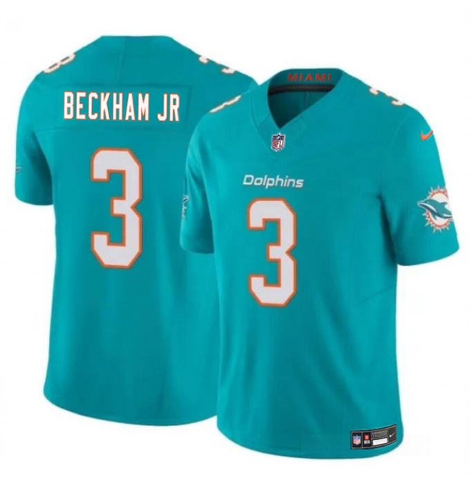 Men's Miami Dolphins #3 Odell Beckham Jr Aqua 2023 F.U.S.E Vapor Limited Football Stitched Jersey