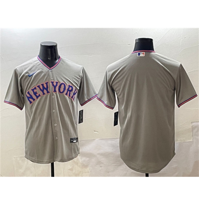 Men's New York Mets Team Big Logo Gray 2025 Limited Stitched Baseball Jersey