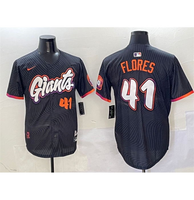 Men's San Francisco Giants #41 Wilmer Flores Anthracite 2025 City Connect Limited Stitched Baseball Jersey