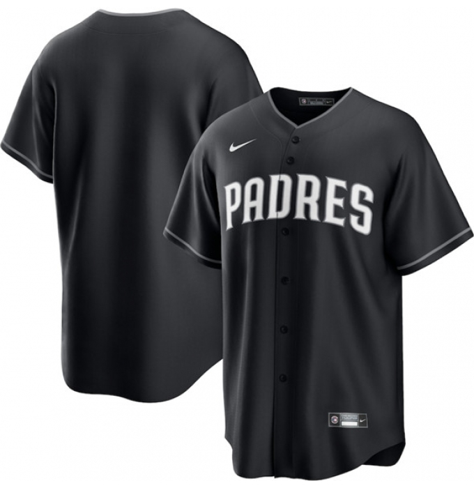 Men's San Diego Padres Blank Black Lights Out Limited Stitched Baseball Jersey