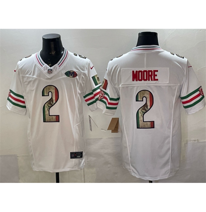 Men's Chicago Bears #2 D.J. Moore White Mexico F.U.S.E. With VMH Stitched Football Jersey