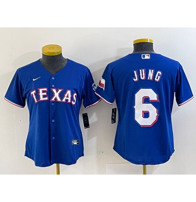 Youth Texas Rangers #6 Josh Jung Blue Stitched MLB Cool Base Nike Jersey