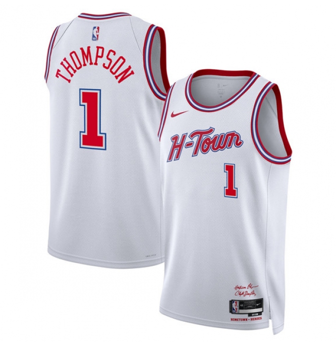 Men's Houston Rockets #1 Amen Thompson White 2025-26 City Edition Stitched Jersey