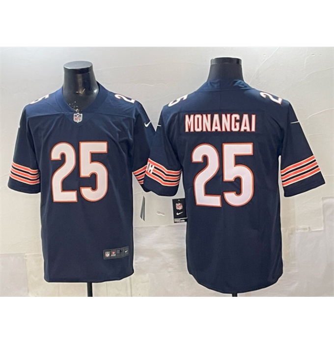 Men's Chicago Bears #25 Kyle Monangai Navy Vapor Untouchable Football Stitched Jersey