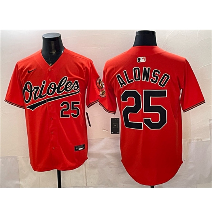 Men's Baltimore Orioles #25 Pete Alonso Orange 2025 Limited Stitched Baseball Jersey