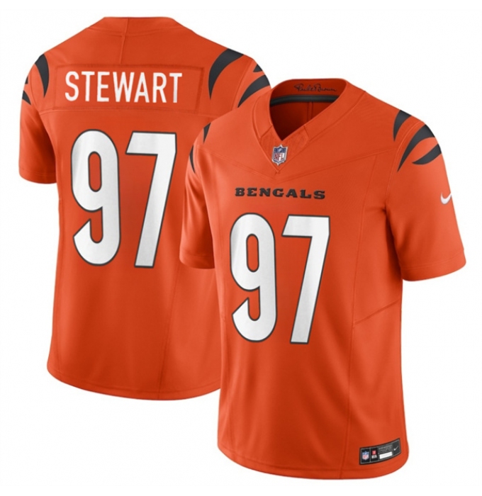 Men's Cincinnati Bengals #97 Shemar Stewart Orange 2025 Draft F.U.S.E. Vapor Untouchable Limited Football Stitched Jersey