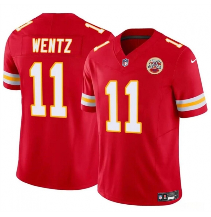 Men’s Kansas City Chiefs #11 Carson Wentz Red 2023 F.U.S.E Vapor Untouchable Limited Football Stitched Jersey