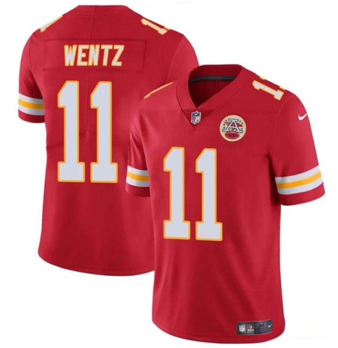 Men’s Kansas City Chiefs #11 Carson Wentz Red Vapor Untouchable Limited Football Stitched Jersey