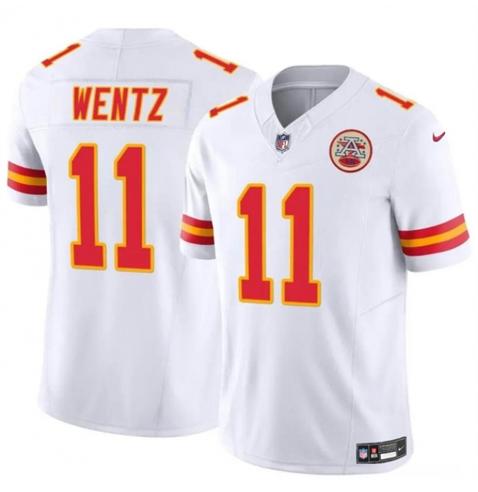 Men’s Kansas City Chiefs #11 Carson Wentz White 2023 F.U.S.E Vapor Untouchable Limited Football Stitched Jersey